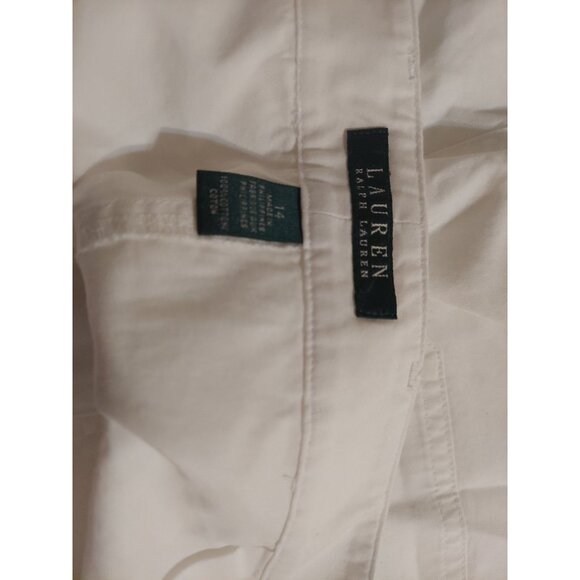 Lauren Ralph Lauren Women Shorts With Belt White Size 14 Summer NWT Polo - Picture 13 of 15